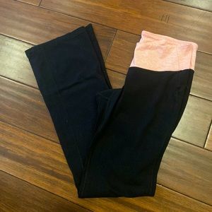 Black Bootcut Yoga with Coral Band